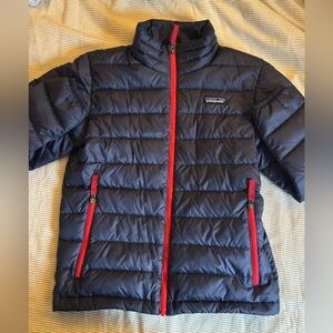 Patagonia Kids Puffer Jacket - Dark Blue with Red Zippers